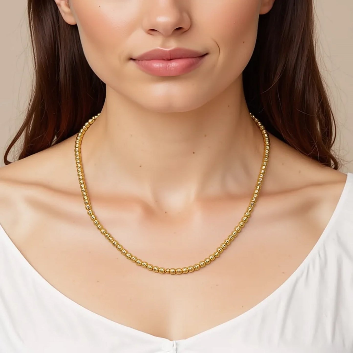 Graduated Bead Necklace in 14K Yellow Gold