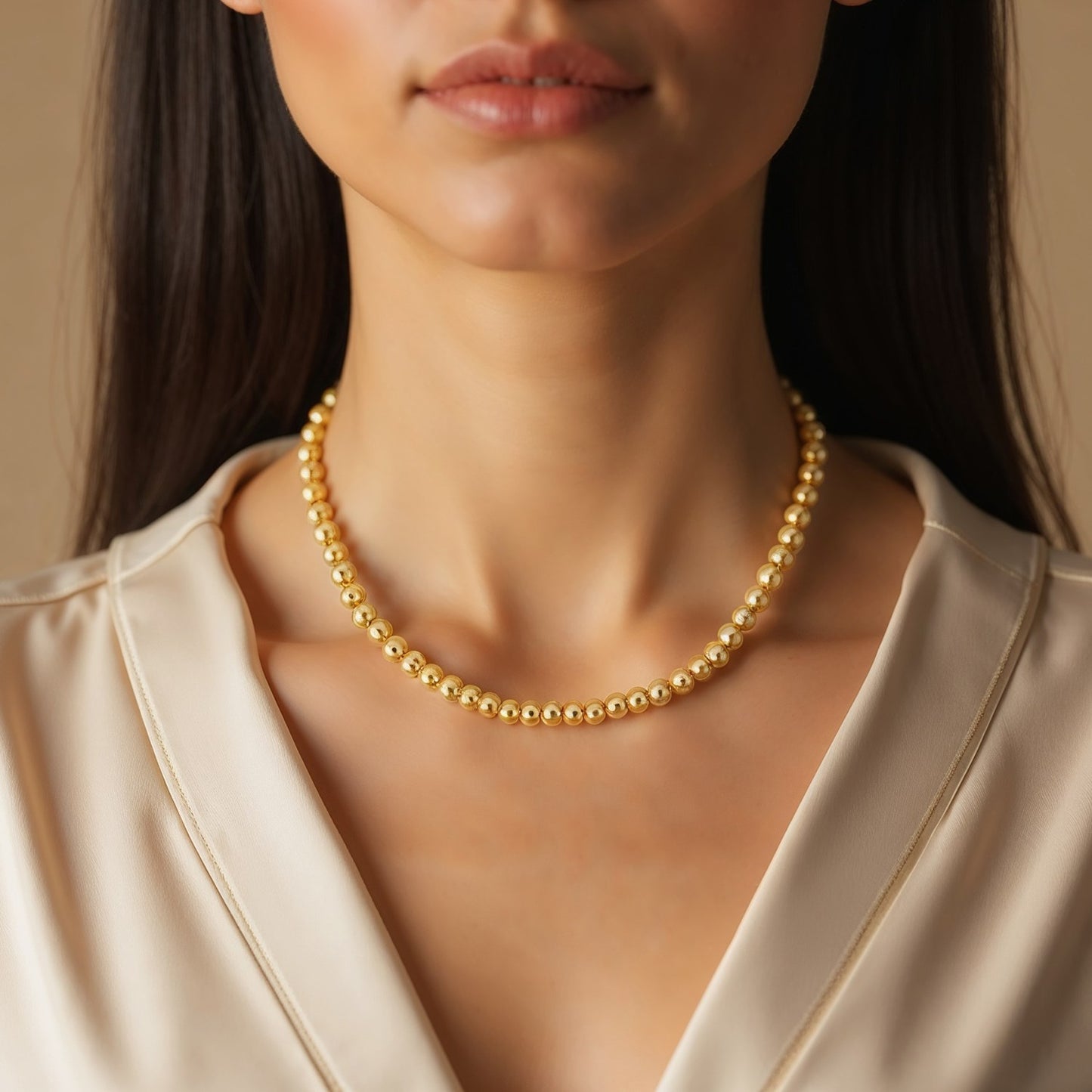 14k Yellow Gold Bead Chain Necklace(4mm)