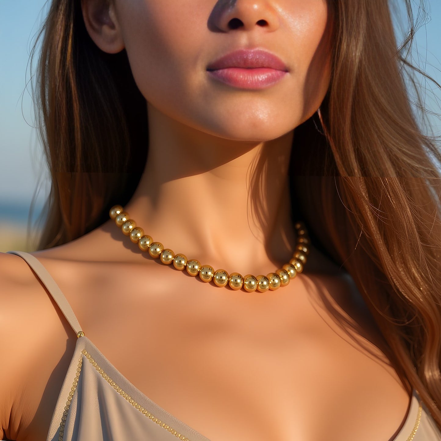 14k Yellow Gold Bead Chain (7mm)