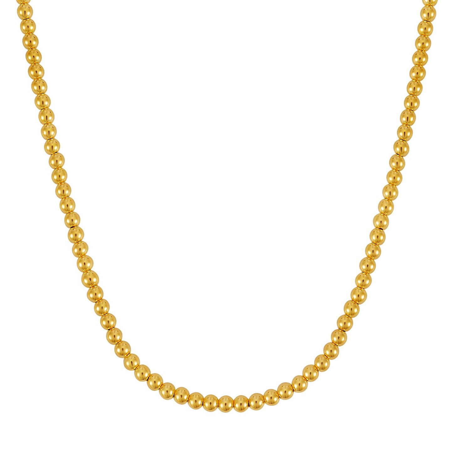 14k Yellow Gold Bead Chain Necklace(5mm)