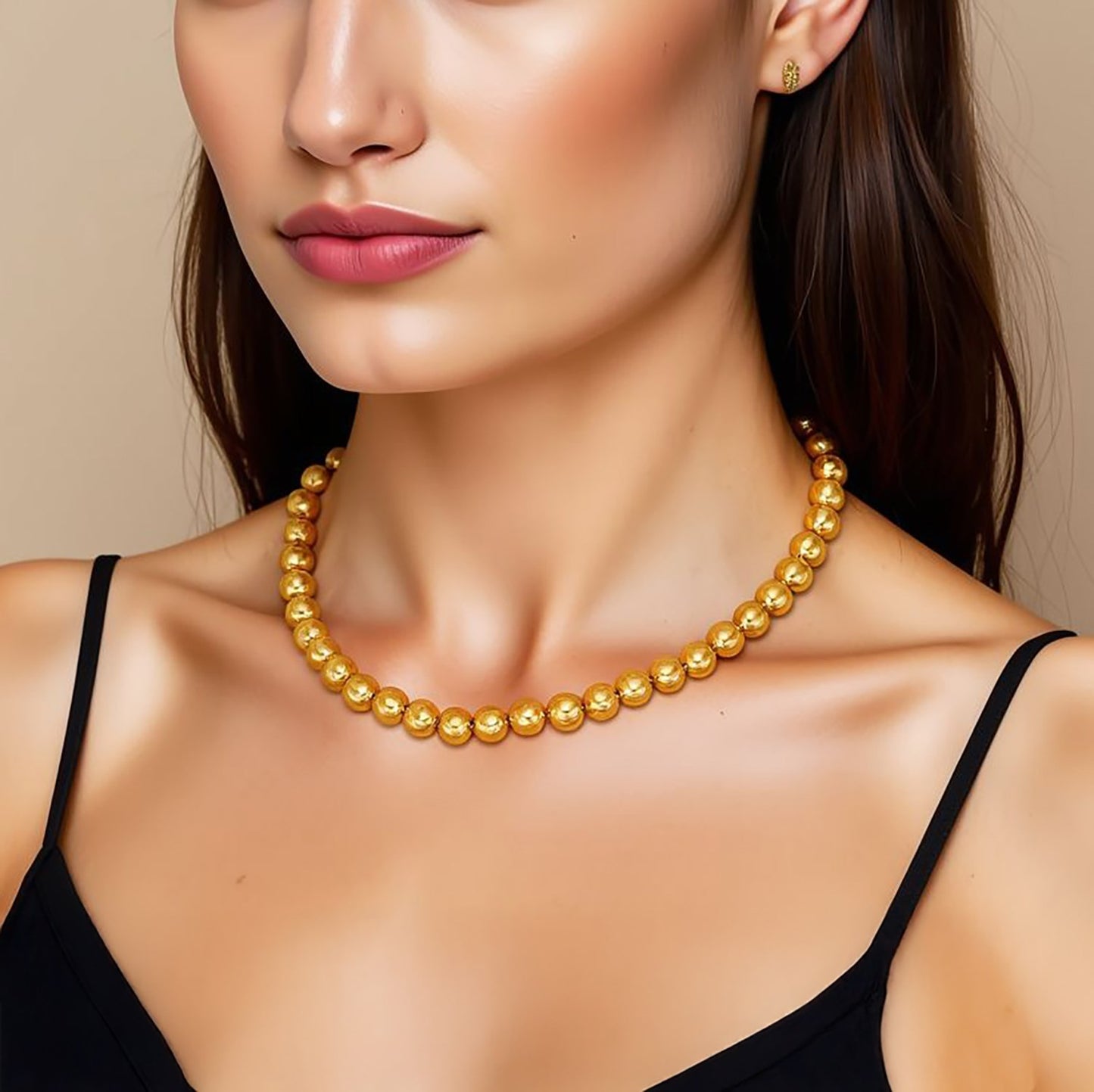 14k Yellow Gold Bead Chain Necklace(5mm)